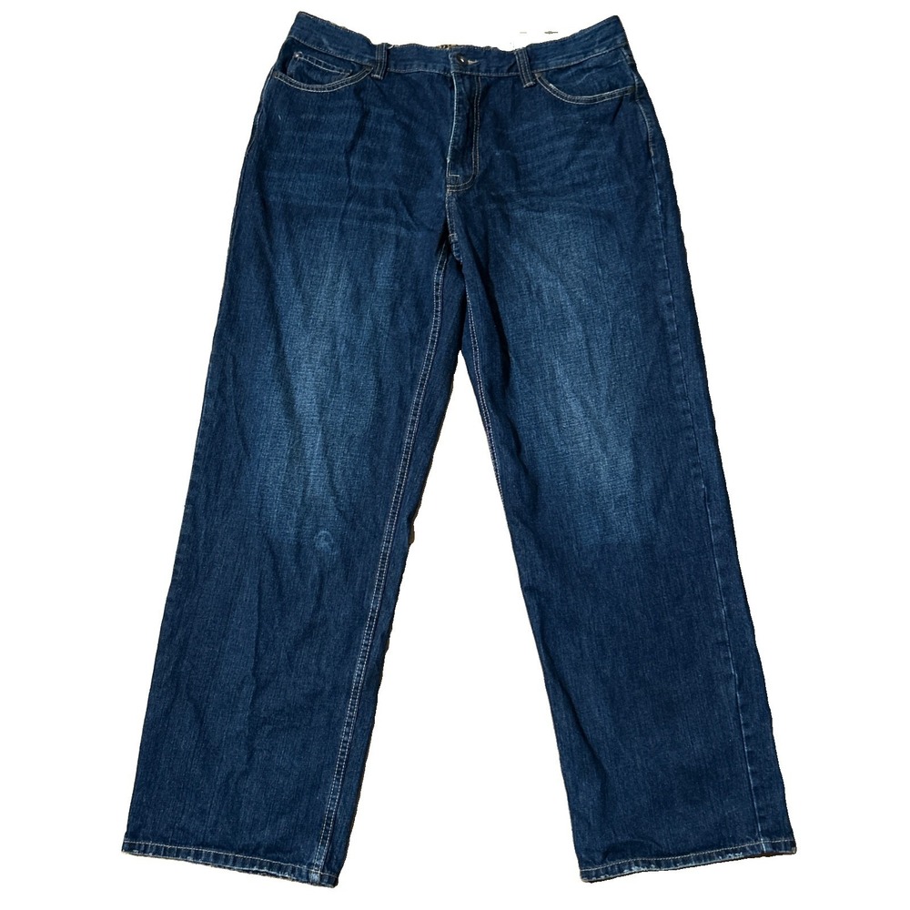 Plugg Jeans Men's 38x34 Blue Wide Leg Dark Wash Baggy Skater Vintage Y2K Grunge